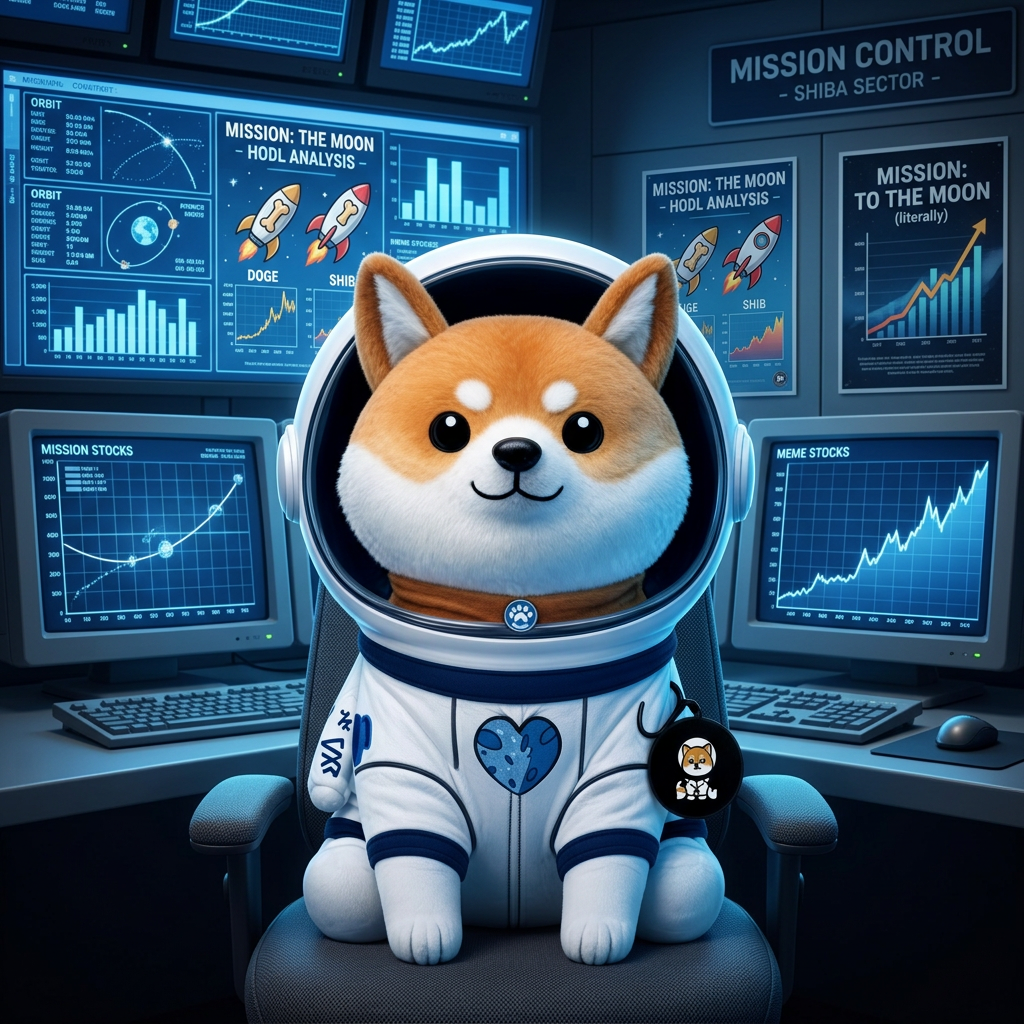 Asteroid the Shiba in mission control watching live charts